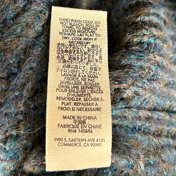 The GREAT. The Frond Montana Cardigan Green Pine Needle Shimmer oversized Sz S - Picture 14 of 15